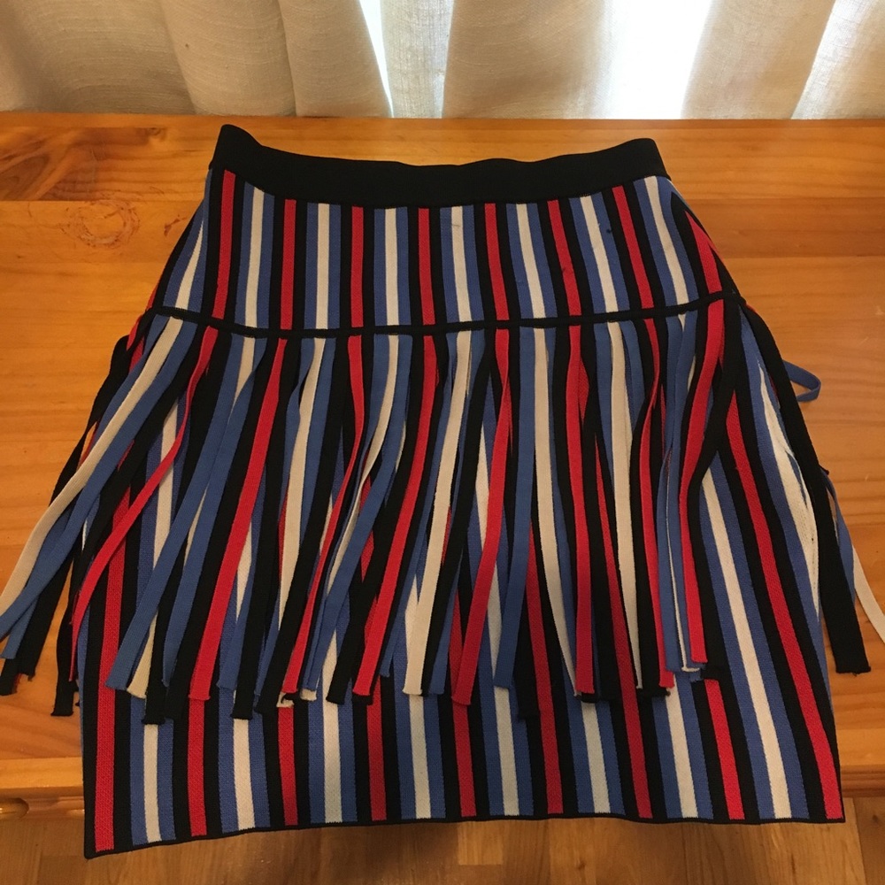 PARKER Mini Tassel Skirt Stripes String Red Blue